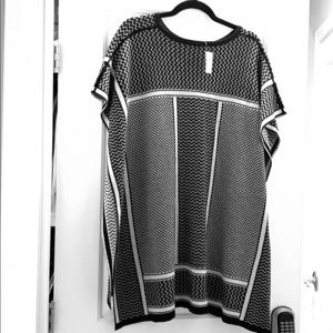 Black and white poncho